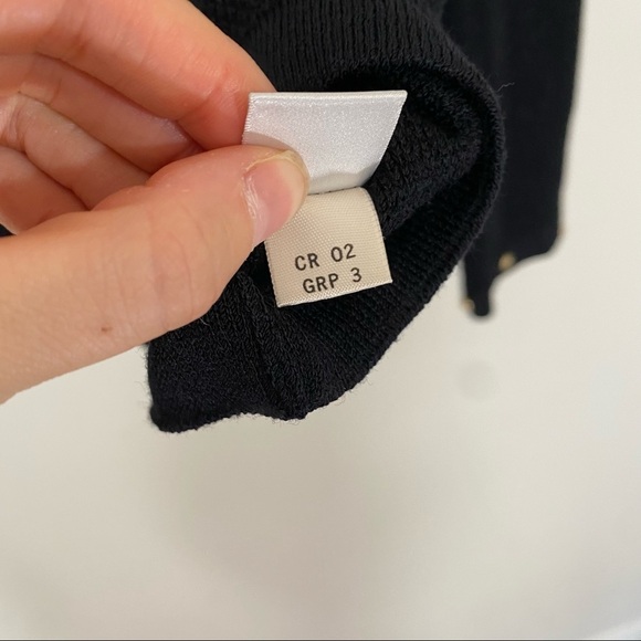 St. John Collection Black Knit Gold Button Front Jacket - Picture 5 of 6